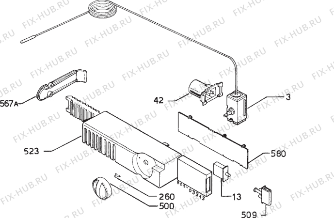 Взрыв-схема холодильника Faure FRI233W - Схема узла Diffusor