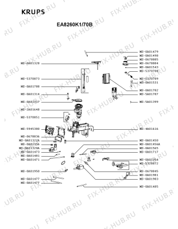 Взрыв-схема кофеварки (кофемашины) Krups EA8260K1/70B - Схема узла BP004263.5P2