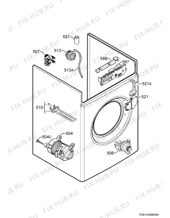 Взрыв-схема стиральной машины Electrolux RWC1350 - Схема узла Electrical equipment 268