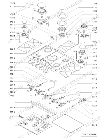 Схема №1 G2P HG7/SS с изображением Шланг для плиты (духовки) Whirlpool 481953048775