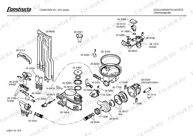 Схема №1 CG461S2IL CG461S2 с изображением Инструкция по эксплуатации для посудомойки Bosch 00581461