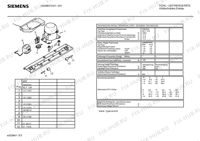 Взрыв-схема холодильника Siemens GS28KF2 - Схема узла 03