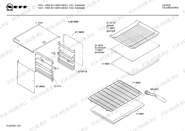 Схема №1 B1140N1GB 10311NM с изображением Панель для плиты (духовки) Bosch 00286797