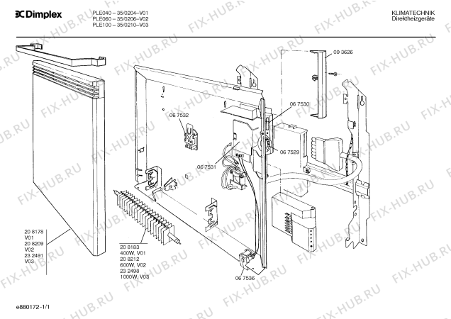 Схема №1 35/0204 PLE040 с изображением Нагревательный элемент для составляющей Bosch 00208183