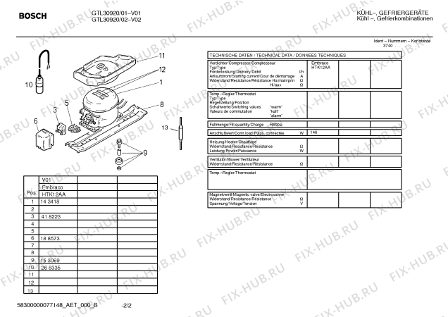 Взрыв-схема холодильника Bosch GTL30920 - Схема узла 02