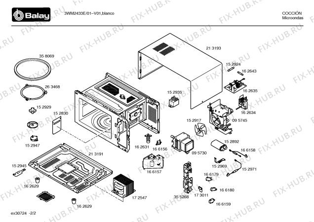 Схема №1 3WM2435E с изображением Микровыключатель для микроволновки Bosch 00166159