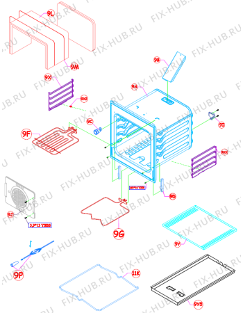 Схема №1 KK92202HW (354964) с изображением Фиксатор для плиты (духовки) Gorenje 417084