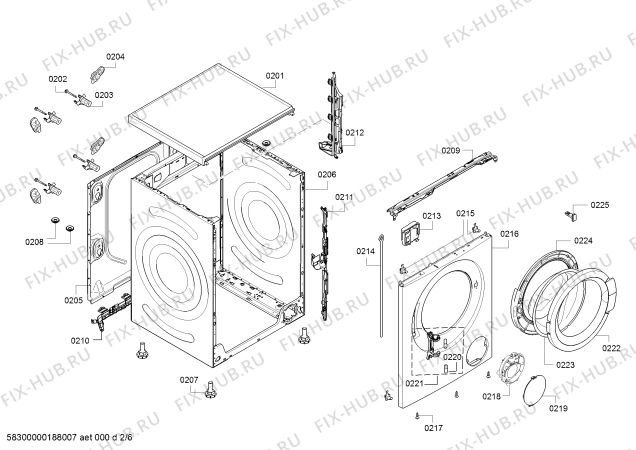 Взрыв-схема стиральной машины Bosch WAT286U1AT - Схема узла 02