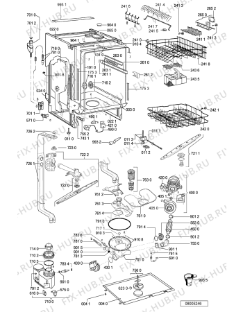 Схема №1 GSXK 7415 с изображением Блок управления для посудомоечной машины Whirlpool 481221838329