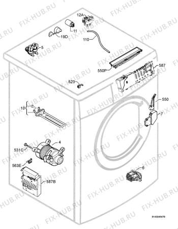 Взрыв-схема стиральной машины Electrolux EWF16487W - Схема узла Electrical equipment 268