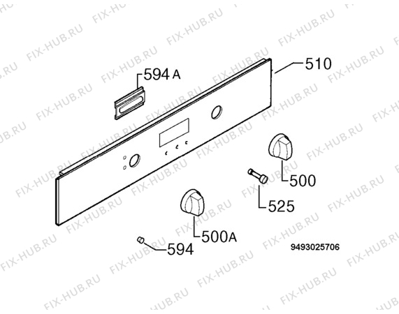 Взрыв-схема плиты (духовки) Electrolux EOB6730X - Схема узла Command panel 037