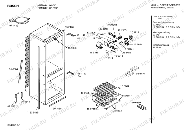 Схема №1 KIM28440IE с изображением Дверь для холодильной камеры Bosch 00218774