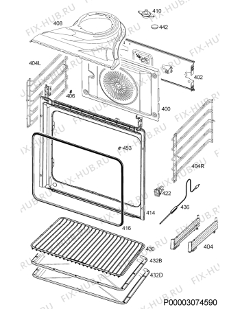 Взрыв-схема плиты (духовки) Ikea KULINARISK 80300877 - Схема узла Oven