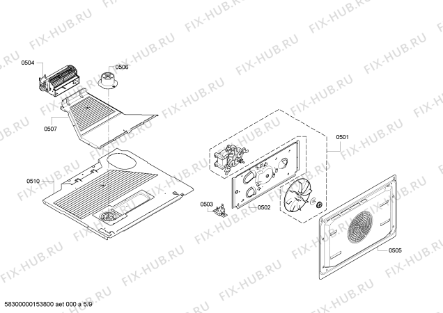 Схема №1 U15M42N0GB с изображением Панель управления для плиты (духовки) Bosch 00675529