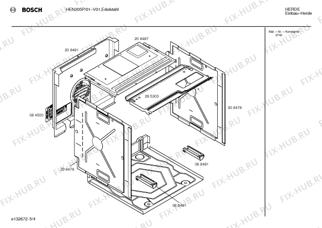 Схема №1 HEN205P с изображением Панель управления для плиты (духовки) Bosch 00351142