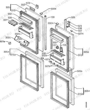 Взрыв-схема холодильника Electrolux ER9530I - Схема узла Door 003