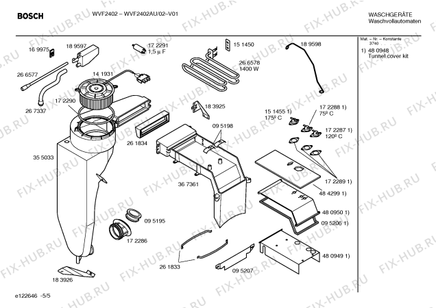 Схема №1 WVF2402AU с изображением Ручка выбора программ для стиралки Bosch 00188623