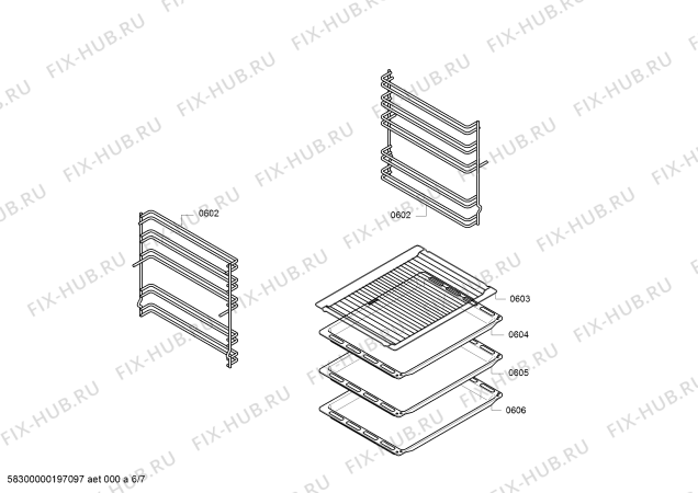 Взрыв-схема плиты (духовки) Bosch HGD64D260Q - Схема узла 06