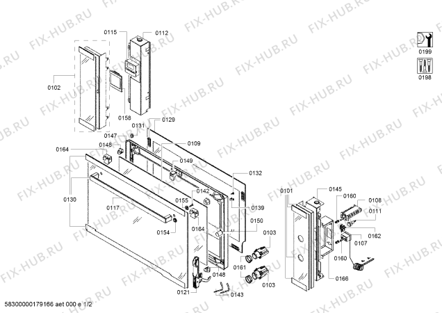 Схема №1 HVA531NS0 с изображением Панель управления для духового шкафа Bosch 11002558