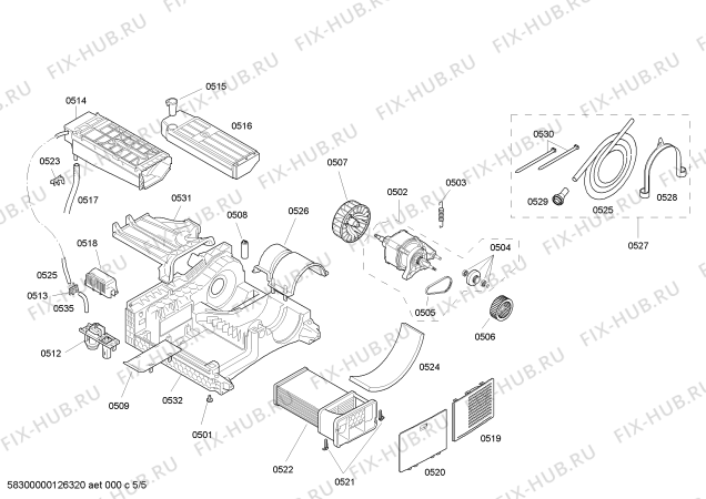 Взрыв-схема сушильной машины Bosch WTE84307GB - Схема узла 05