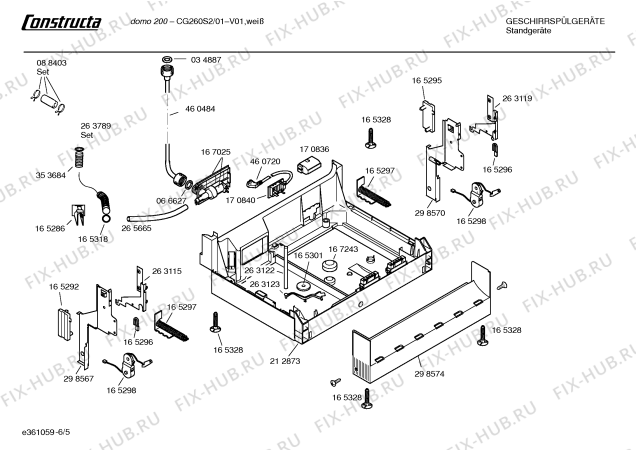 Схема №1 CG260S2 domo 200 с изображением Панель управления для посудомойки Bosch 00354269