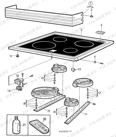 Взрыв-схема посудомоечной машины Electrolux CF7055 - Схема узла H10 Hob