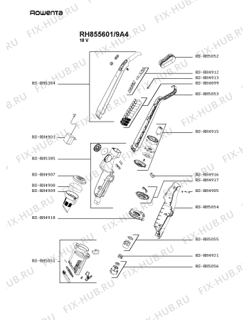 Схема №1 RH855601/9A4 с изображением Ручка для пылесоса Rowenta RS-RH5384