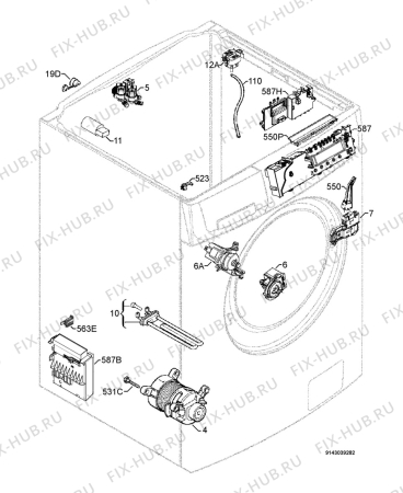 Взрыв-схема стиральной машины Electrolux EWW14781W - Схема узла Electrical equipment 268