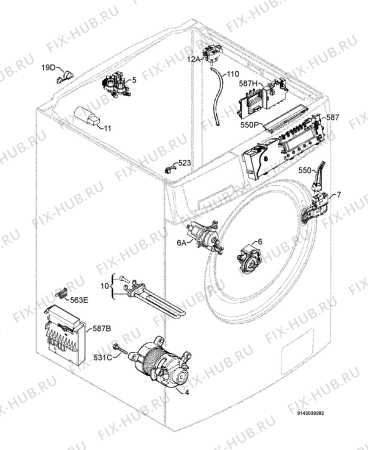 Взрыв-схема стиральной машины Electrolux EWW16781W - Схема узла Electrical equipment 268