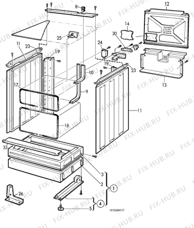 Взрыв-схема комплектующей Husqvarna Electrolux QSP632 - Схема узла H10 Chassis