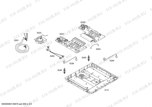 Взрыв-схема плиты (духовки) Bosch PIE875N24E BO.4I.80.TOP.WP.FS.Top - Схема узла 02