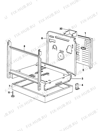 Взрыв-схема плиты (духовки) Electrolux VM671W2 - Схема узла Internal panels