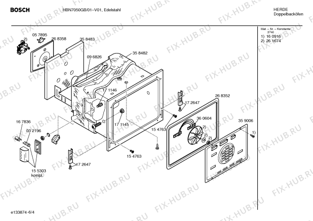 Взрыв-схема плиты (духовки) Bosch HBN7050GB - Схема узла 04