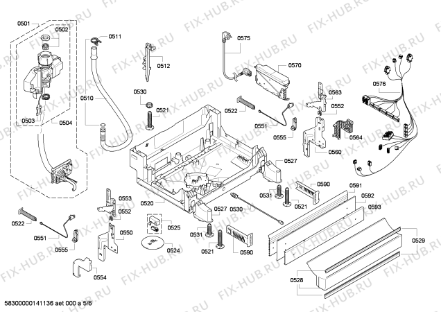 Схема №1 SN46T290SK с изображением Передняя панель для посудомойки Siemens 00676651