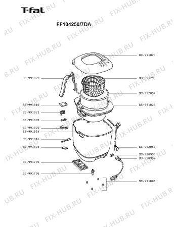 Схема №1 FF104251/7D с изображением Опорная ножка для тостера (фритюрницы) Moulinex SS-991806