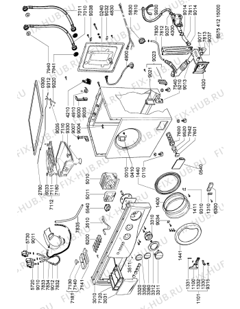 Схема №1 AWZ 410 с изображением Кнопка, ручка переключения для стиральной машины Whirlpool 481241378688