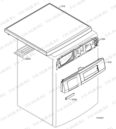 Взрыв-схема стиральной машины Aeg Electrolux LR1851 - Схема узла Command panel 037