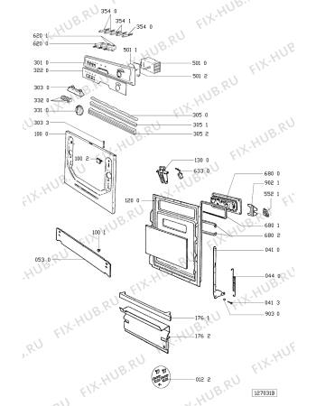 Схема №1 GCI 4755/2 W-WS с изображением Панель для электропосудомоечной машины Whirlpool 481990501299