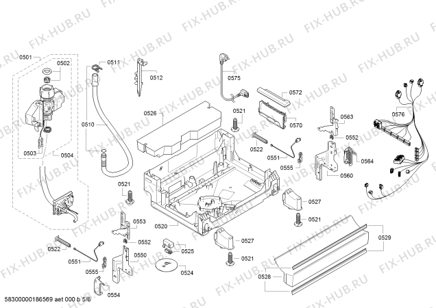 Схема №1 1KDW64006 с изображением Панель управления для посудомойки Bosch 00743190