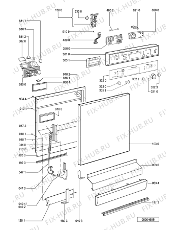 Схема №1 DW 691 ED WH с изображением Другое для посудомоечной машины Whirlpool 481245819333