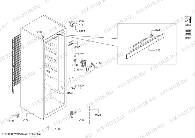 Схема №1 KSV36FI3P, Bosch с изображением Поднос для холодильной камеры Bosch 11026754