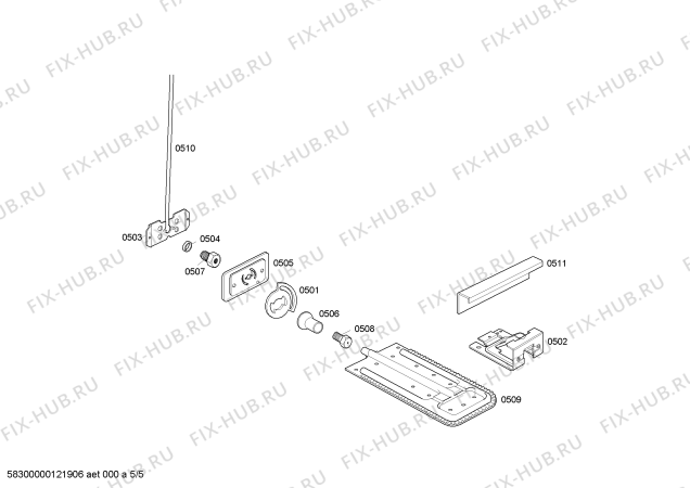 Схема №1 E00101KE2 с изображением Переключатель для плиты (духовки) Bosch 00186495