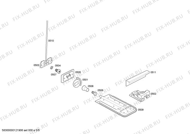 Взрыв-схема плиты (духовки) Bosch HSK12K02EG FOGAO BOSCH EII BR GE 220 - Схема узла 05