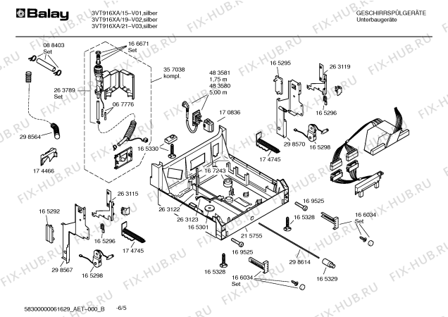 Схема №1 3VT916XA с изображением Инструкция по эксплуатации для посудомоечной машины Bosch 00588792