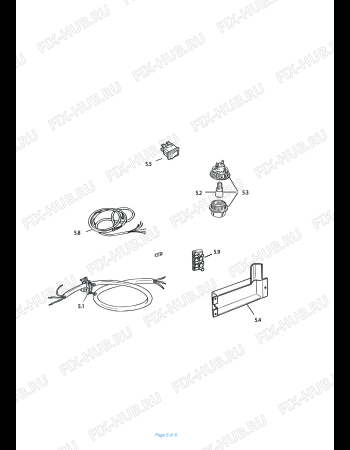 Взрыв-схема плиты (духовки) DELONGHI EGGK 554 - Схема узла 5
