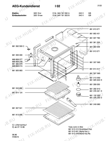 Взрыв-схема плиты (духовки) Aeg 3201B-D GB - Схема узла Section1