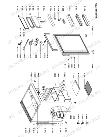 Схема №1 ARZ 949/H с изображением Полка для холодильной камеры Whirlpool 481945858763