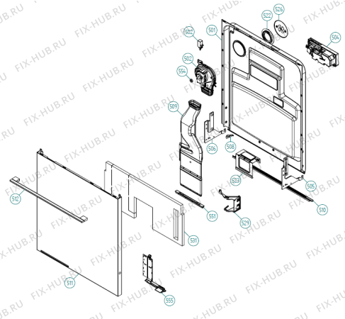 Взрыв-схема посудомоечной машины Atag VW6055RT XL NL   -VW6055RTUU-A01 (341708, DW70.3) - Схема узла 10