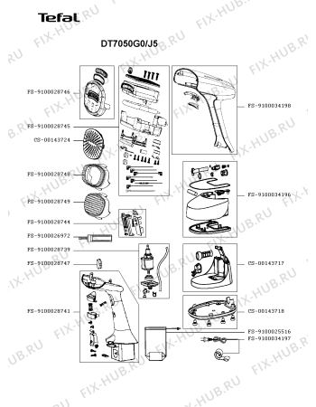 Схема №1 DR7052U5/J5 с изображением Помпа (насос) для утюга (парогенератора) Rowenta FS-9100028739