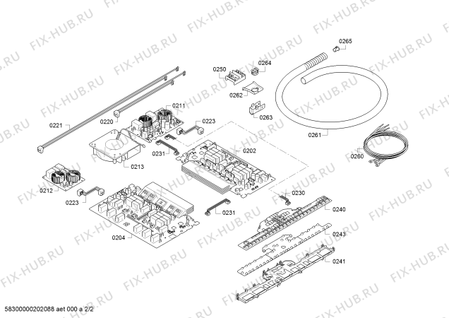 Взрыв-схема плиты (духовки) Bosch NITP068SUC - Схема узла 02